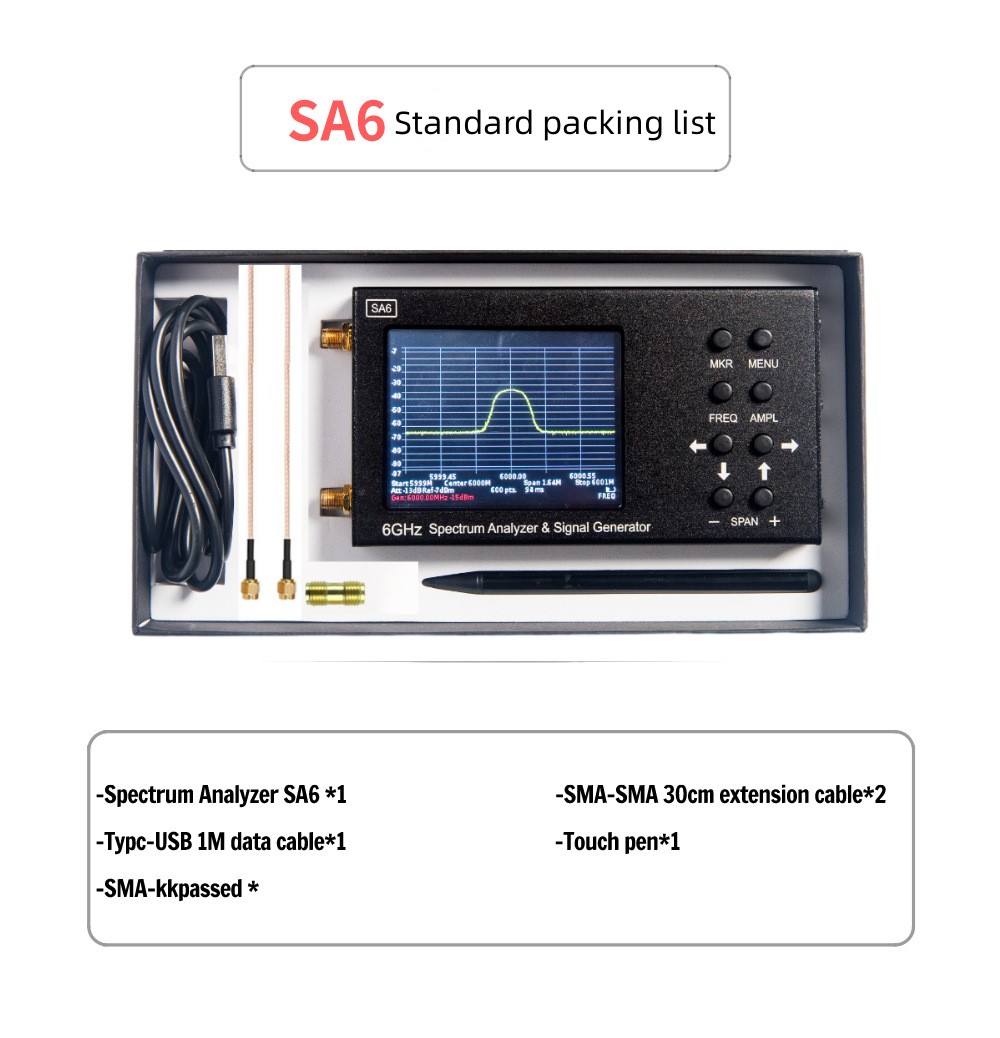 SA6 6GHz Digital Handheld Port - огляд і ціна Signal Generator Spectrum Analyzer