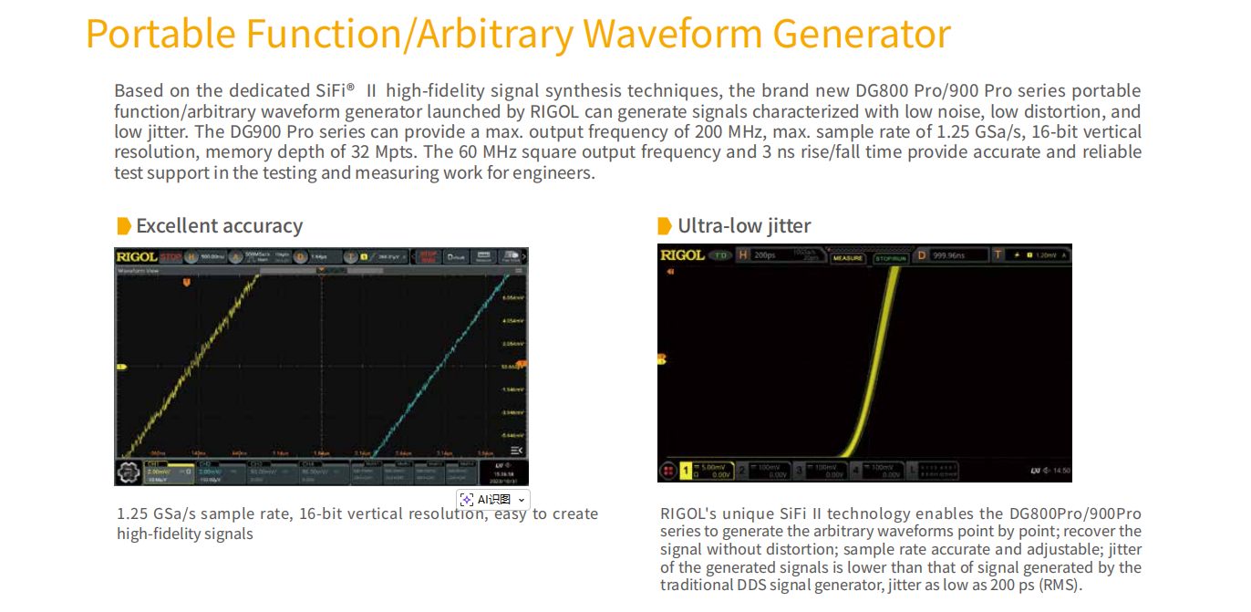 DG902 Pro 70MHz 1.25GSa/s 16-B - огляд і ціна Function Arbitrary Waveform Generator