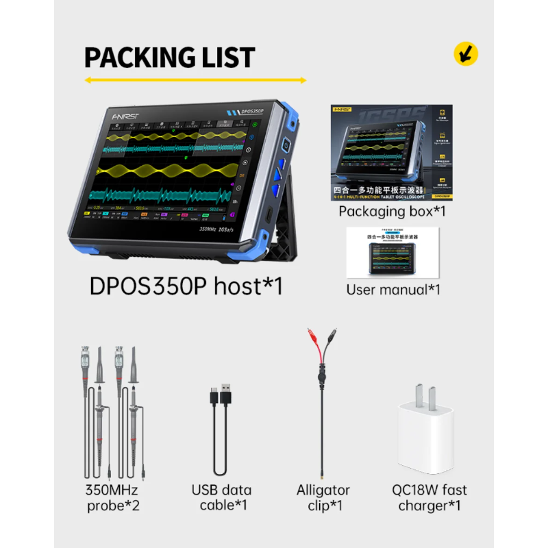 DPOS350P 4-in-1 Tablet Oscillo - огляд і ціна Signal Generator Spectrum Analyzer