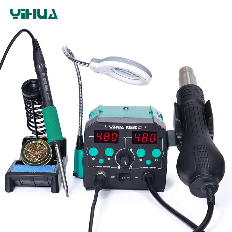 YIHUA 938BD-III 775W 2 in 1 T1 - огляд і ціна Hot Air Rework Station T12