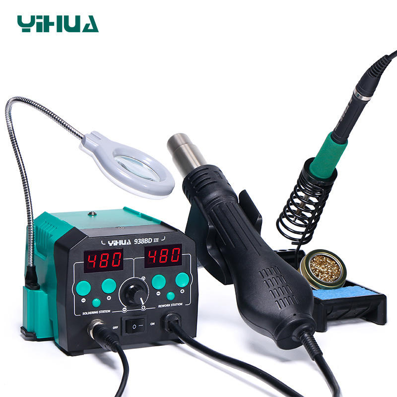 YIHUA 938BD-III 775W 2 in 1 T1 - огляд і ціна Hot Air Rework Station T12