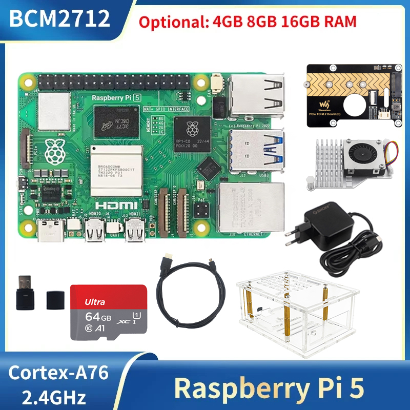 Raspberry Pi 5 4GB 8GB 16GB RA - огляд і ціна Raspberry Pi 5 8Gb Kit