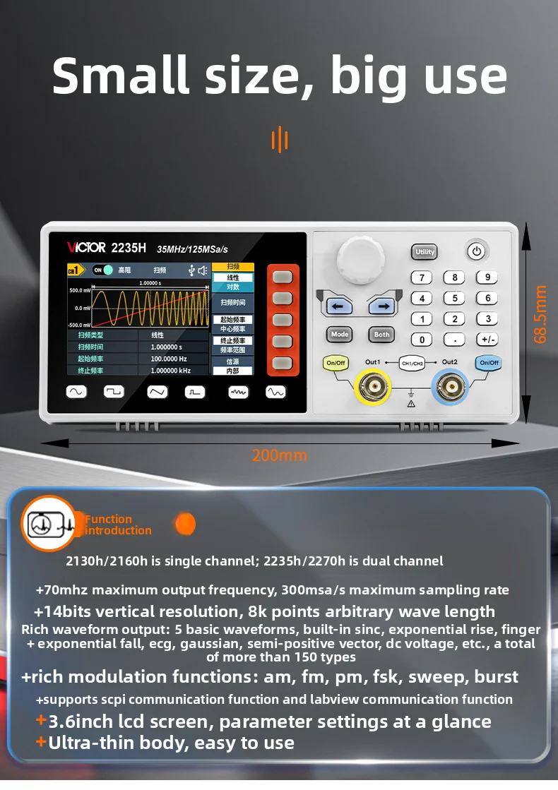 VICTOR Signal Generator Single - огляд і ціна Function Arbitrary Waveform Generator