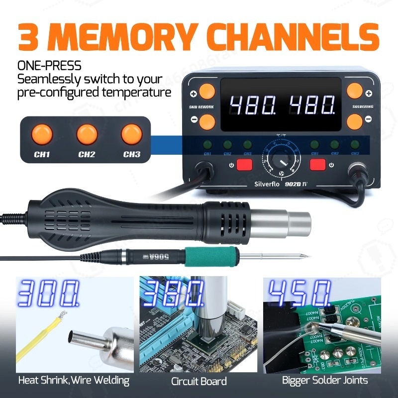 902D-IV 775W Soldering Station - огляд і ціна Hot Air Rework Station T12