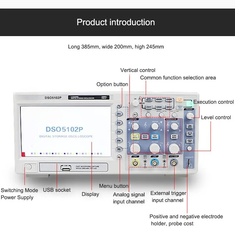 Spedizione gratuita Hantek DSO - огляд і ціна Digital Storage Oscilloscope 100Mhz