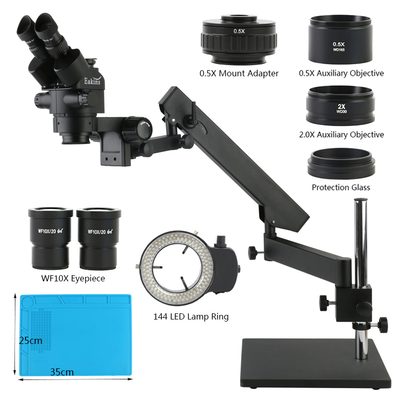 Articulating Arm Desktop Base  - огляд і ціна Stereo Trinocular Microscope Pcb