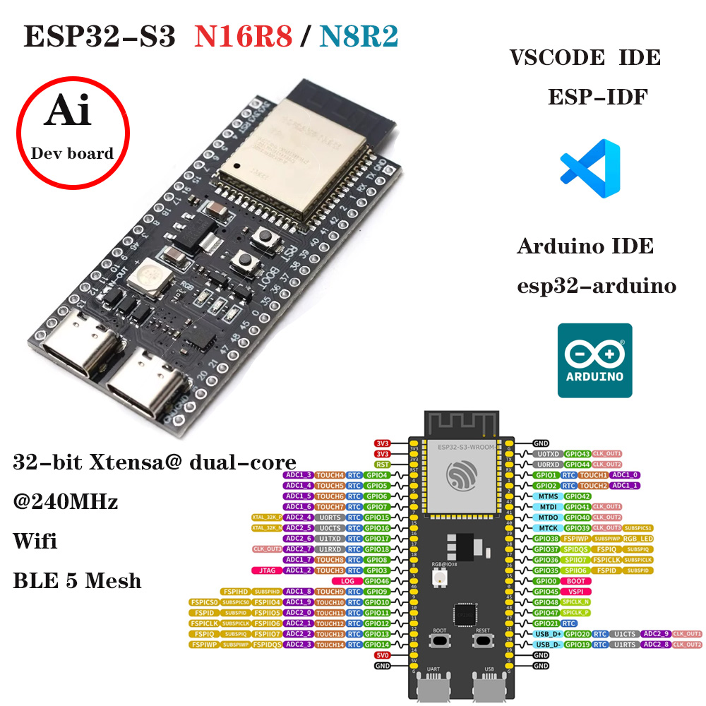 ESP32-S3 Development Boards wi - огляд і ціна Esp32 S3 Development Board Lot